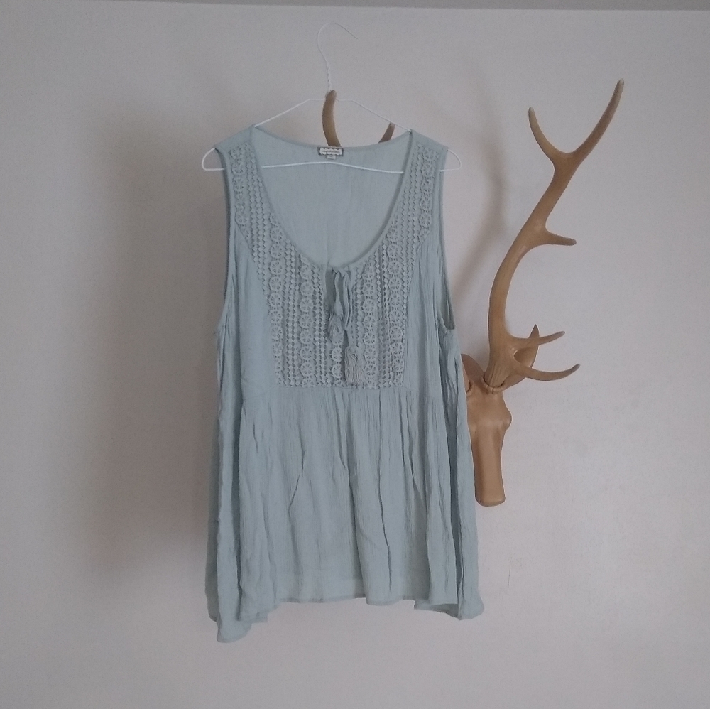 Boho Babydoll Tank with lace details